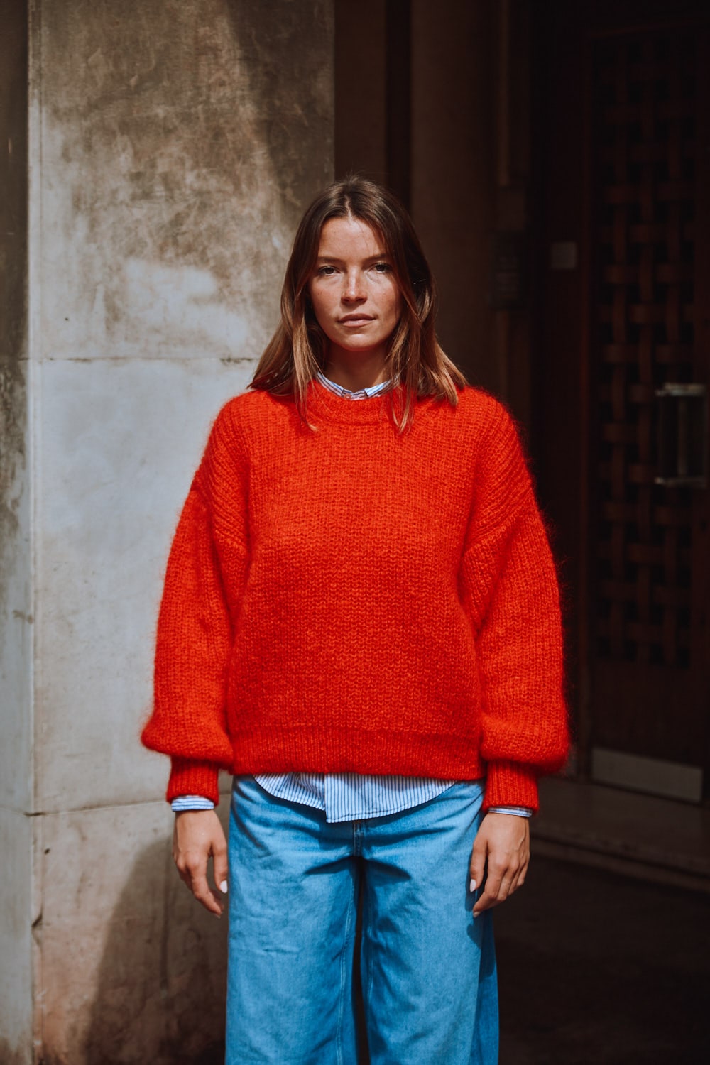 LUCIE Pull chauve-souris en rouge - Mohair Laine sans cruauté | L'Envers