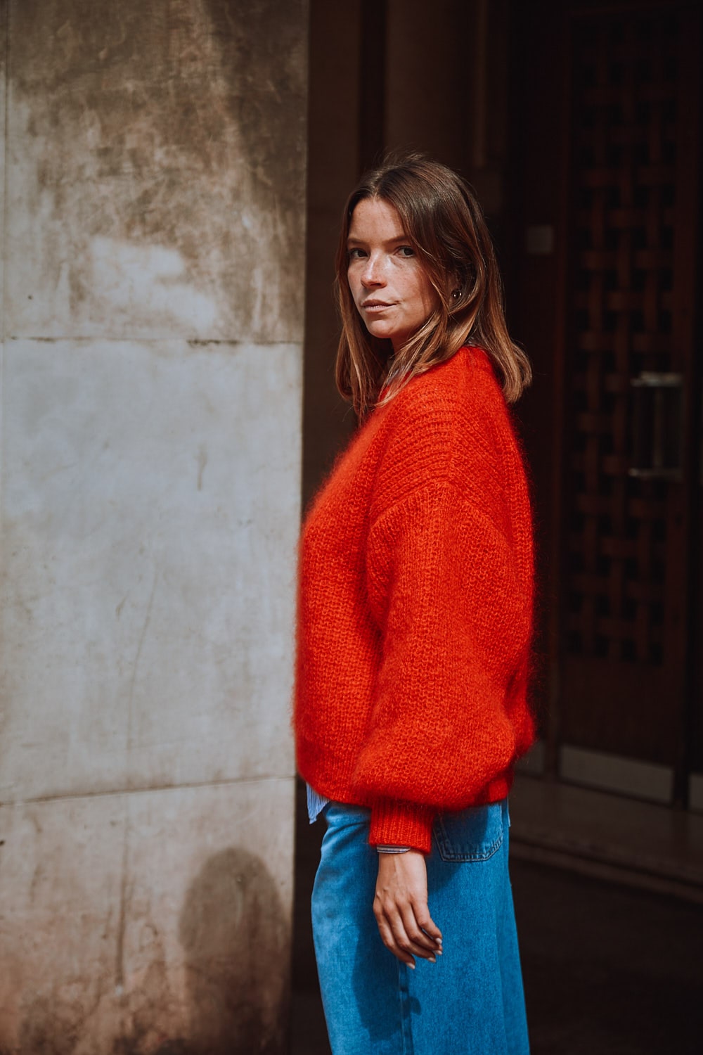 LUCIE Pull chauve-souris en rouge - Mohair Laine sans cruauté | L'Envers