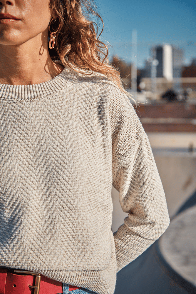 Pull Nellie en écru - 100% coton bio - L'Envers