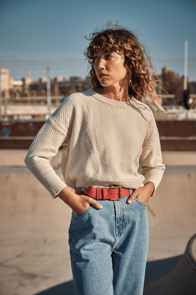 Pull Nellie en écru - 100% coton bio - L'Envers