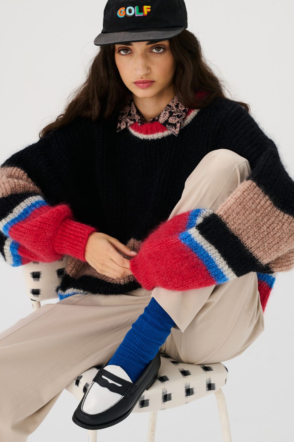 LUCIE Pull en mohair par Lucas du Tertre x L'Envers - Tartan noir