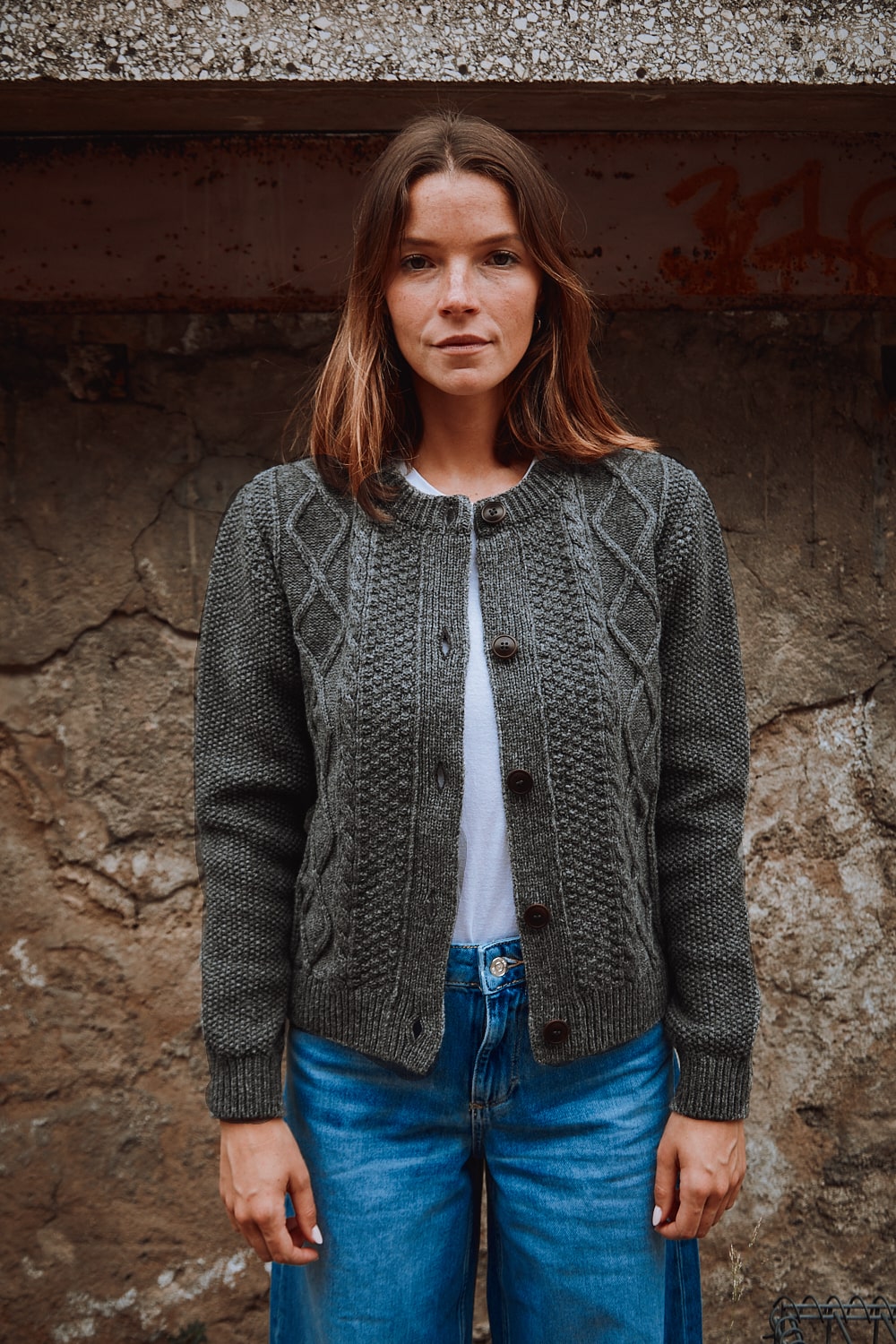 Cardigan SONIA en gris cendré - 100% Laine mérinos sans cruauté | L'Envers