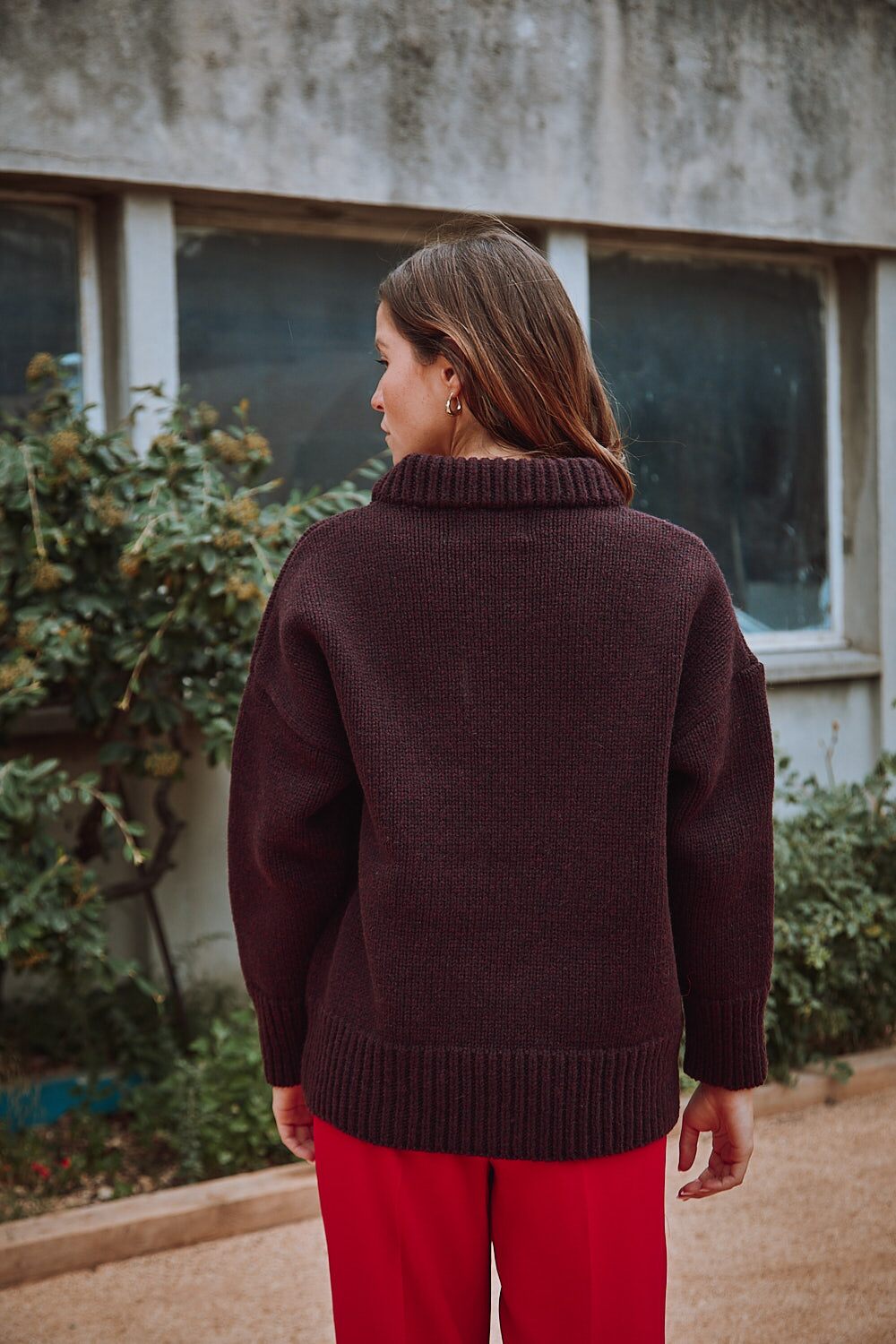 Pull STÉPHANIE en prune - 100% Laine mérinos sans cruauté | L'Envers