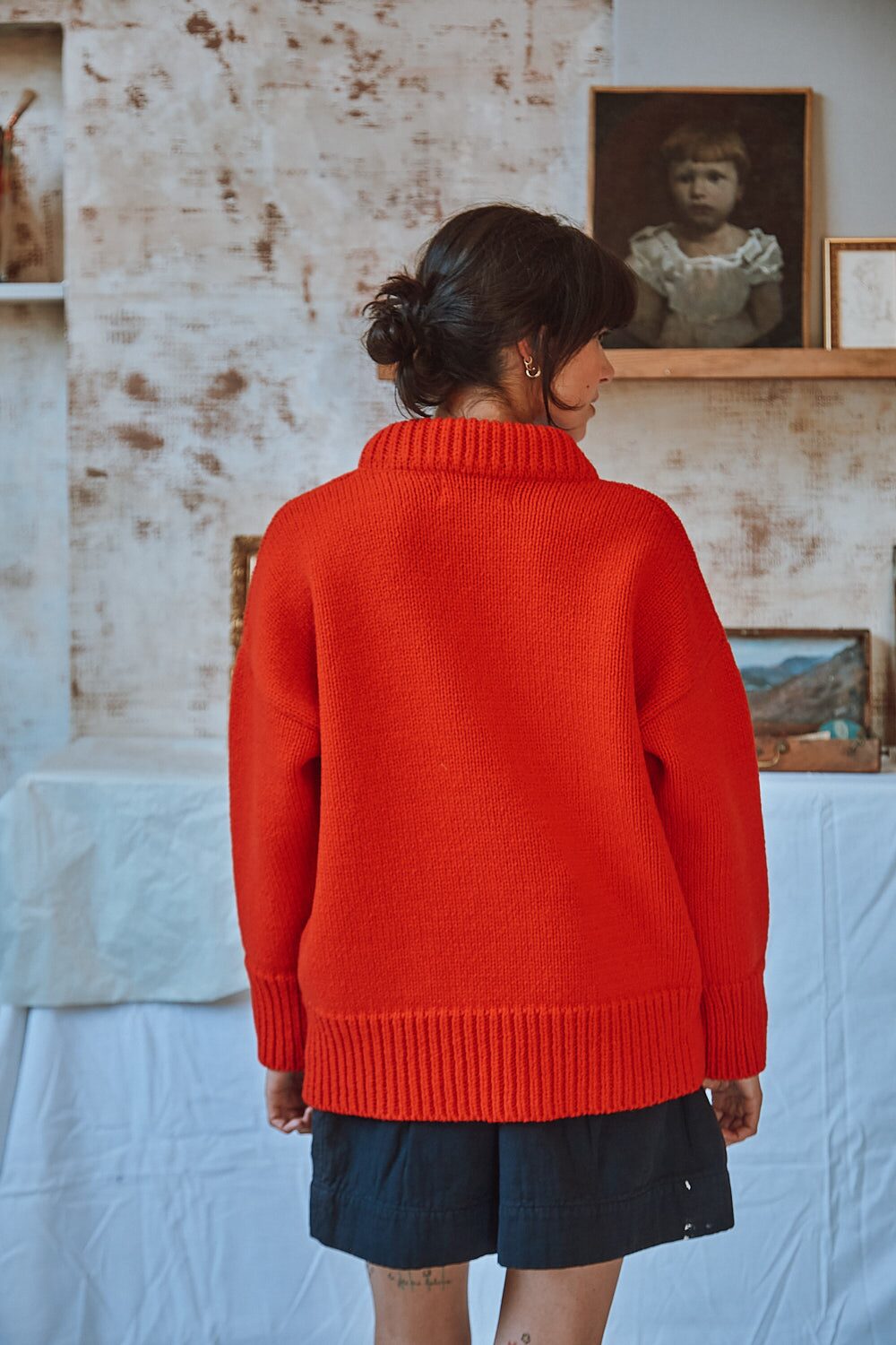 Pull STÉPHANIE en rouge - 100% Laine mérinos sans cruauté | L'Envers