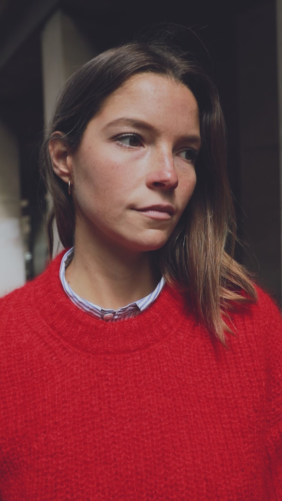 LUCIE Pull chauve-souris en rouge - Mohair Laine sans cruauté | L'Envers