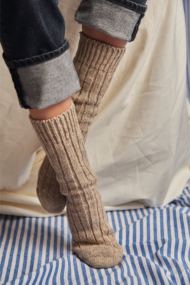 Chaussettes en laine BERTHE - Beige